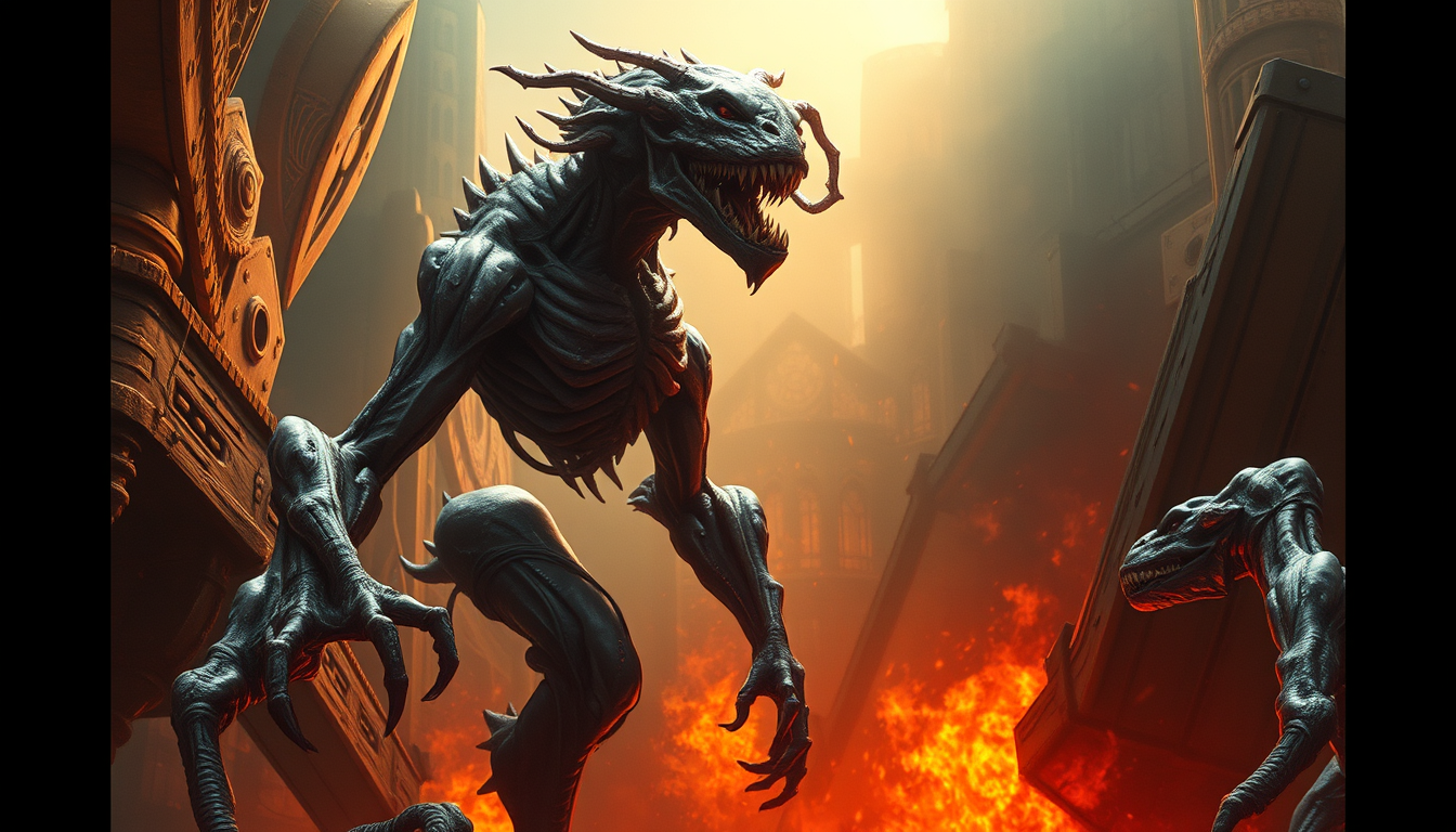 Main art studio: sci-fi mutant creature