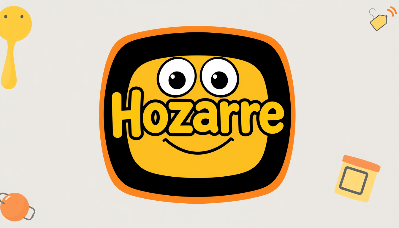 Main art studio: Create a logo for a TV programme that is called Hozarre because it interviews bizarre life of household object make the logo with like the title like 