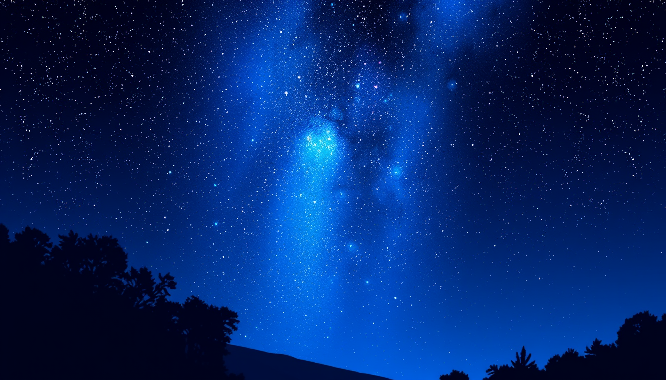Main art studio: Je voudrais que tu me genere une image qui bouge/animée avec un ciel etoilé avec de beaux reflets, je voudrais que ca soit assez sombre mais bien colo