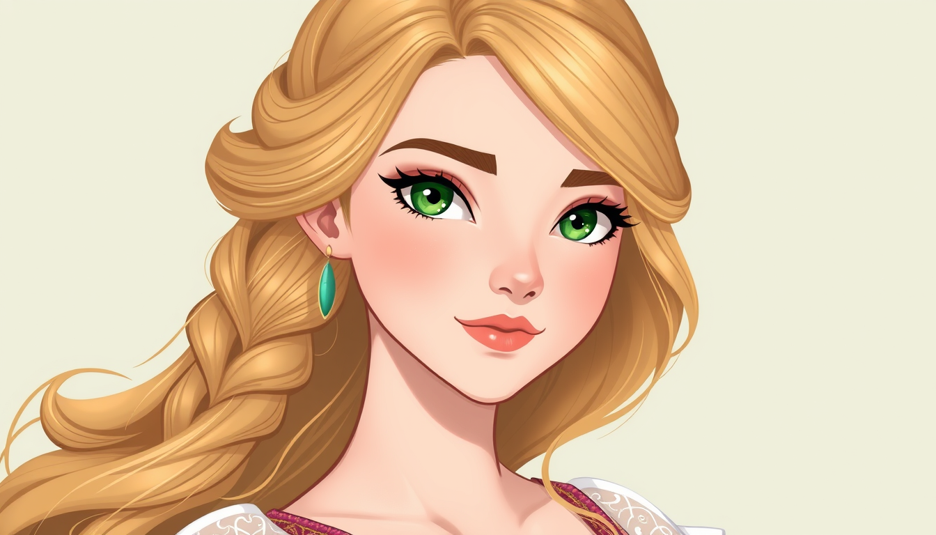 Characters idea: an original character defined by silhouette, role, outfit, palette, and expression, deliberate composition, Young fantasy princess, age 17. Golden-blo