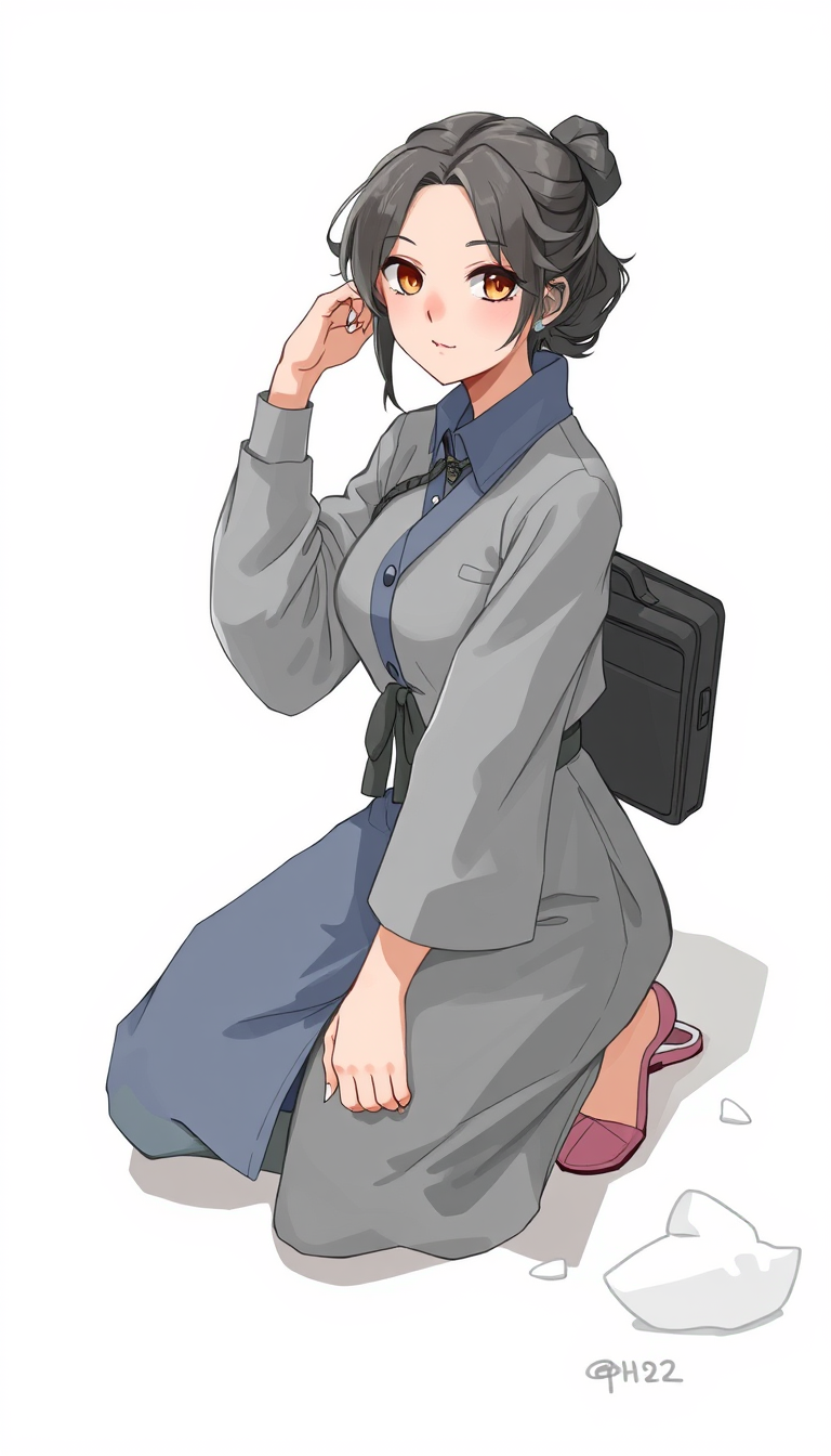 Pose idea created from the prompt: a clear single-character pose reference with readable weight, gesture, limb separation, camera angle, and simple clothing, deliberate compos