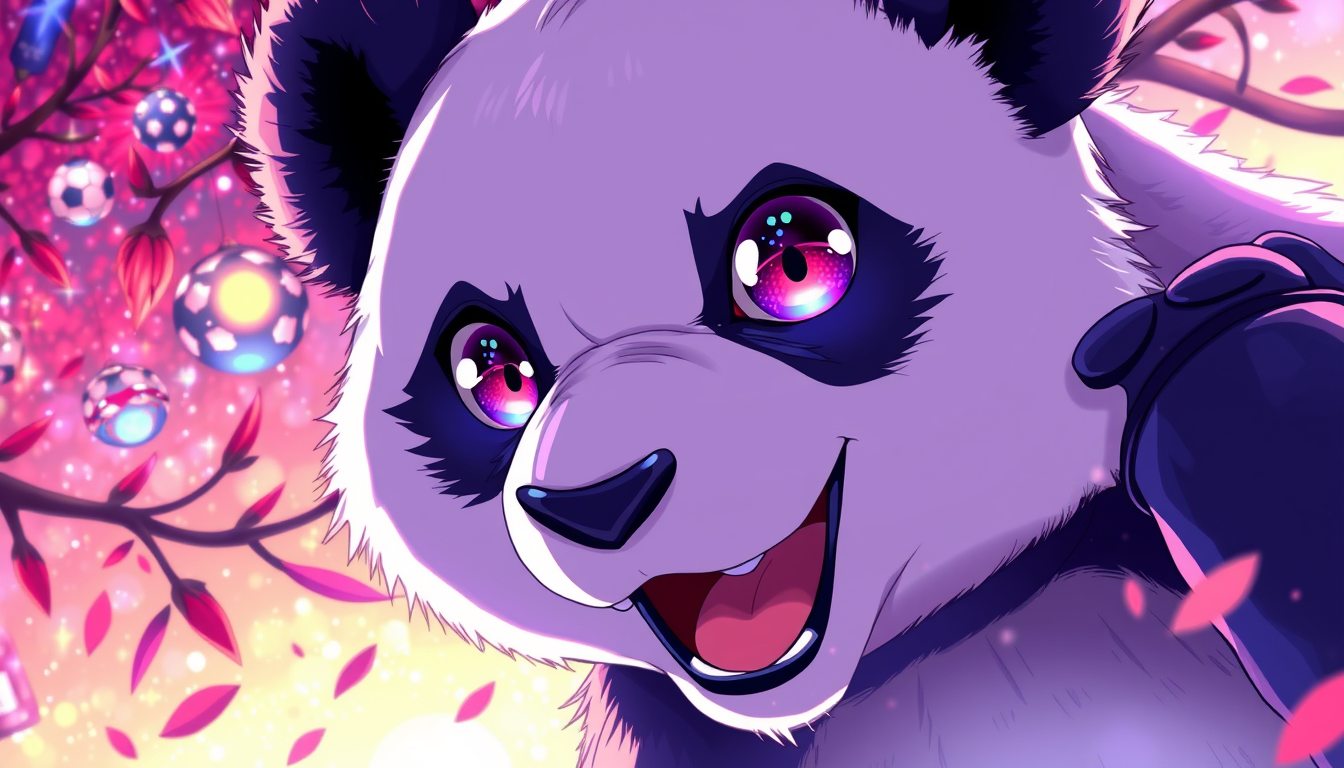 Anime idea: anime style, vibrant colors, expressive eyes, Panda Anime , detailed anime illustration