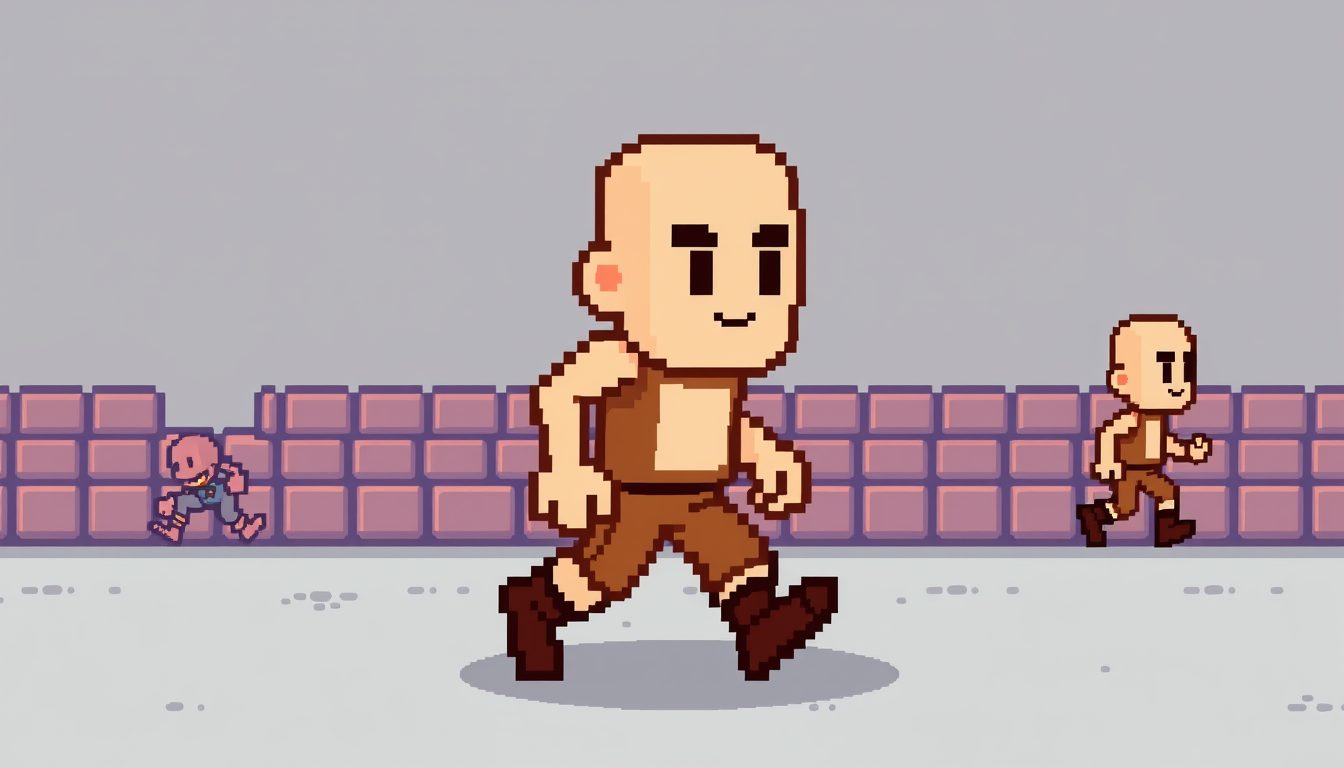 Sprites idea: pixel art game sprite, clean pixel grid, retro 16-bit palette, Listen to you give me a character for a pixel game plan on having the total size the 32