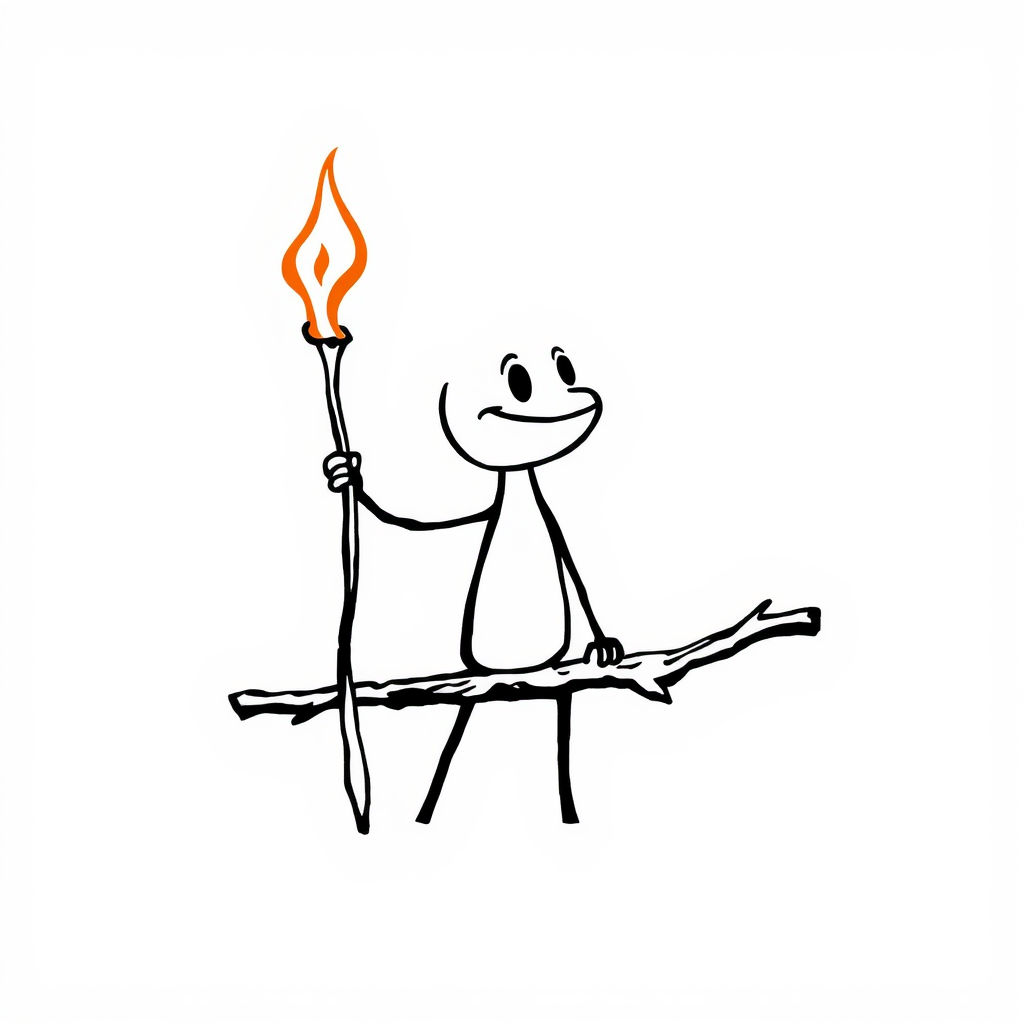 AI Art prompt example created from the prompt: Stick character na nakaturog sa right side uppr