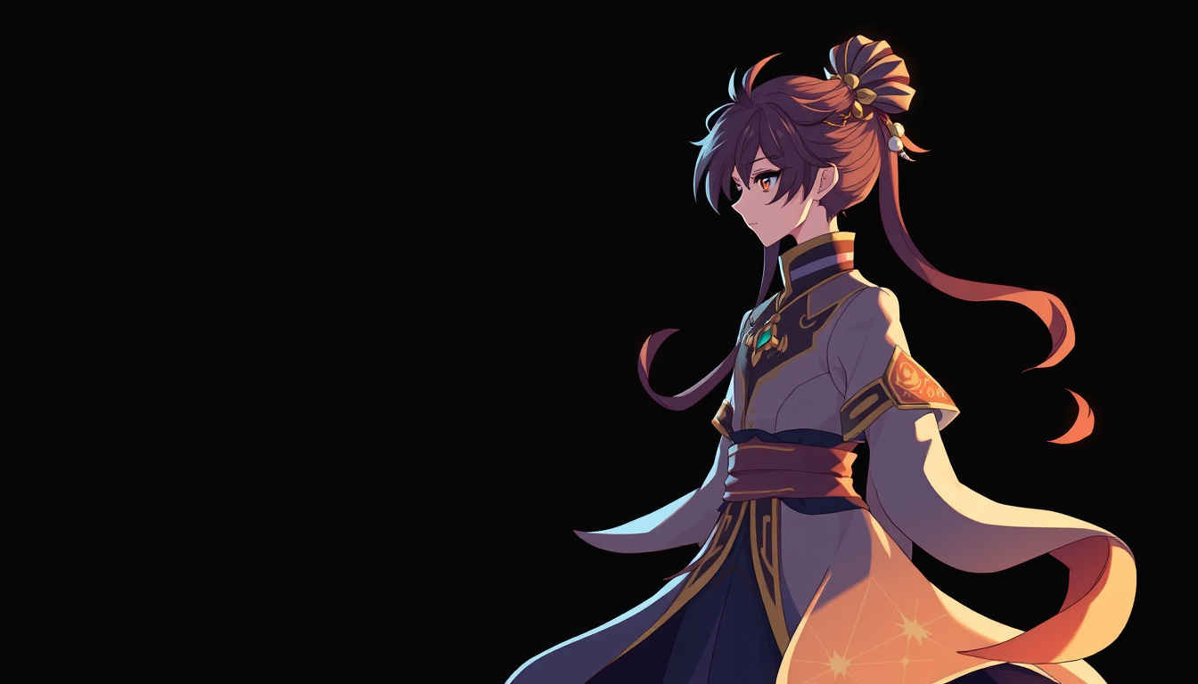 Characters idea: an original character defined by silhouette, role, outfit, palette, and expression, deliberate composition, Qingque form Honkai Starrail , polished im