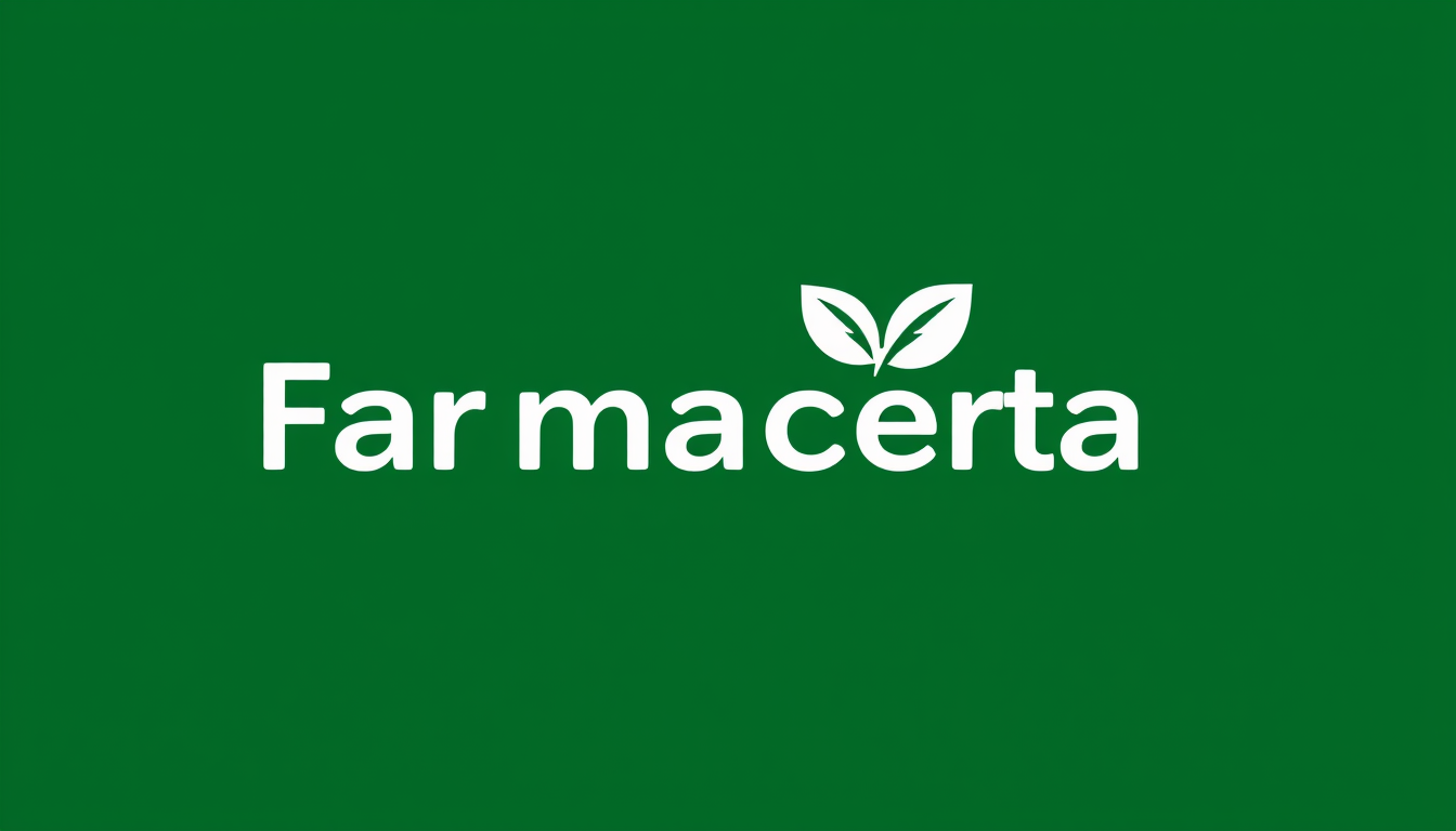 Main art studio: faça uma logo para minha farmácia a "Farmacerta", deixe na cor vermelha e branco