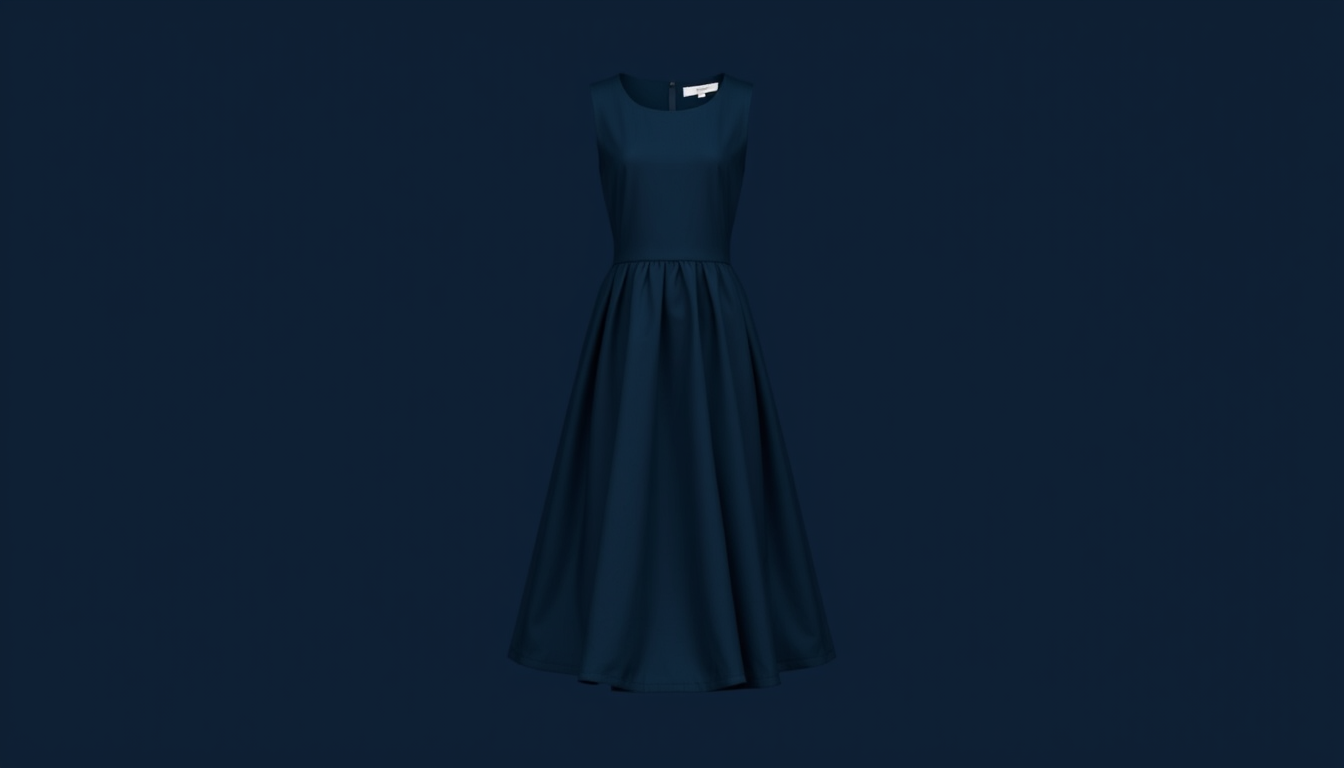 Main art studio: Ein dunkelbalues midi kleid