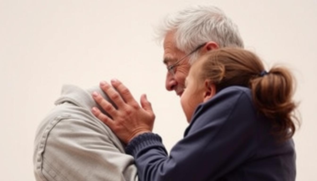 Main art studio: Quiero una imagen de un papá secandole las lágrimas a su hija. Algo alusivo a esta expresión: Entre risas y llanto me tomo de su mano y seco mis trist