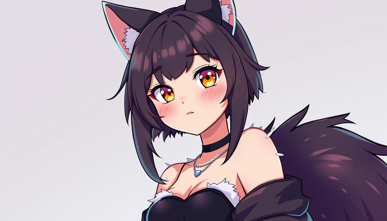 VTuber idea created from the prompt: vtuber avatar character, anime style, expressive face, streaming-ready design, Create a sexy vtuber furry cat girl revealing clothes , clean