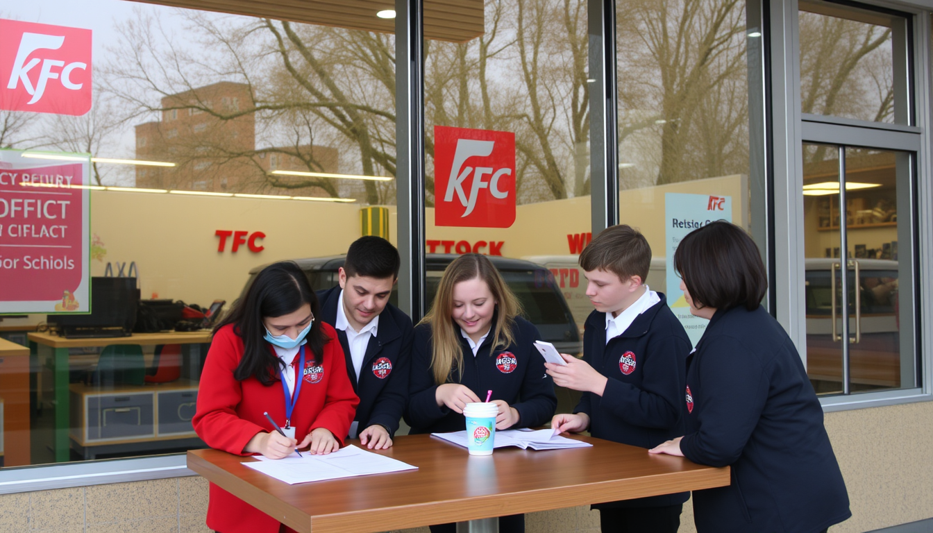 Main art studio: kfc schools morning with education and glass windows