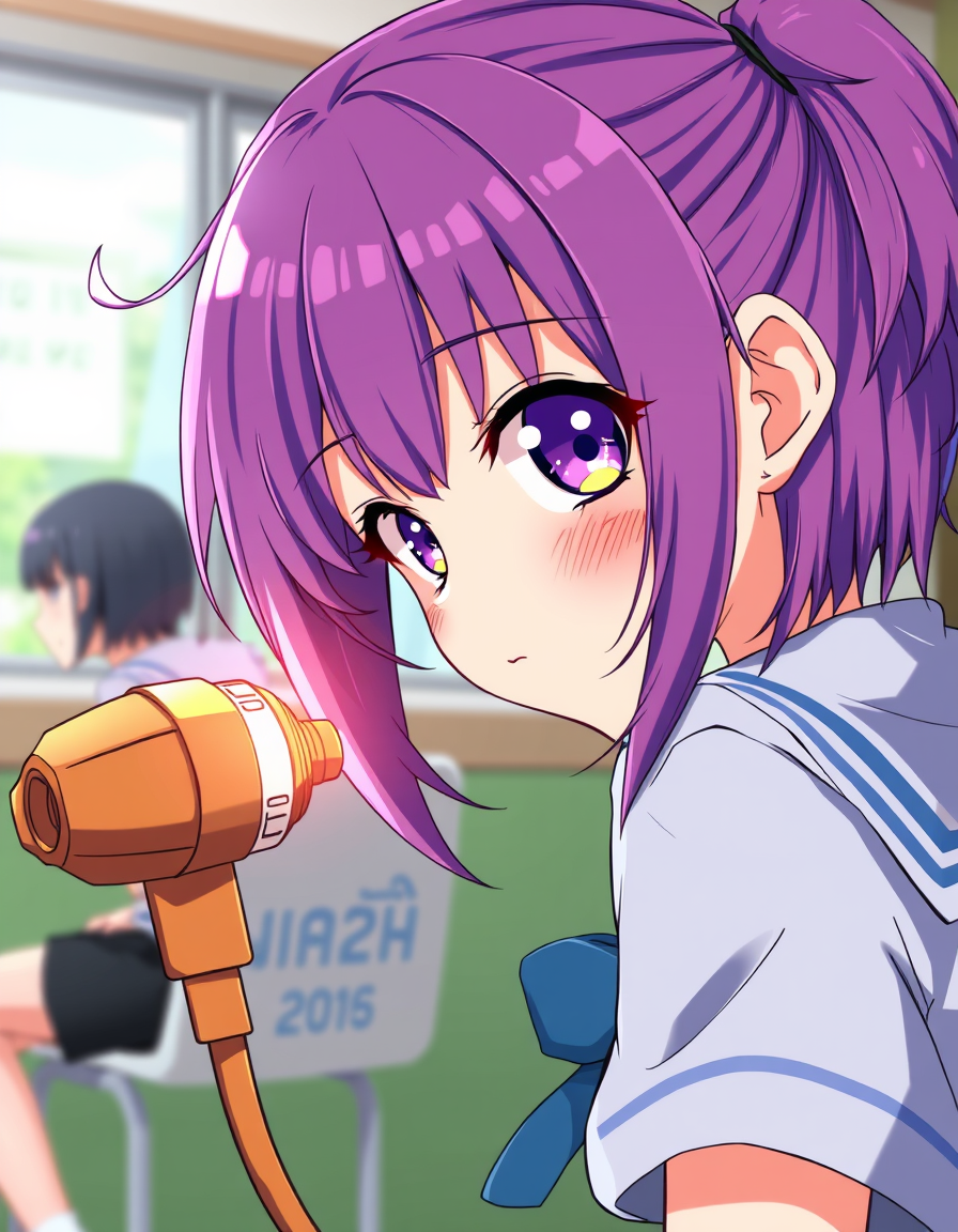 Anime idea: anime style, vibrant colors, expressive eyes, A butt plug in a 18 year old bent over in school , detailed anime illustration