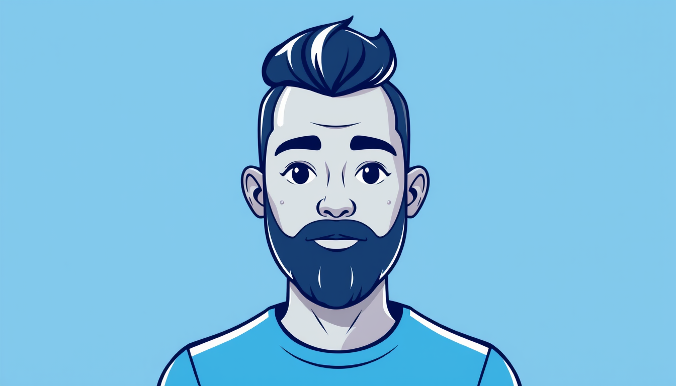 Avatars idea: stylized avatar, head-and-shoulders, clean studio background, un ours bleu , crisp avatar illustration, social-media-ready