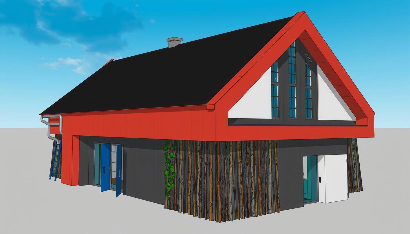Main art studio: Create an ultra-photorealistic architectural visualization matching its lighting, mood, and realism. Preserve all geometry, proportions, windows, and