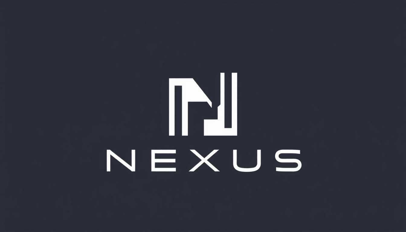 Logo idea: logo design, clean minimal mark, bold simple shapes, balanced composition, Diseña un logo minimalista, elegante y premium para NEXUS, empresa internac