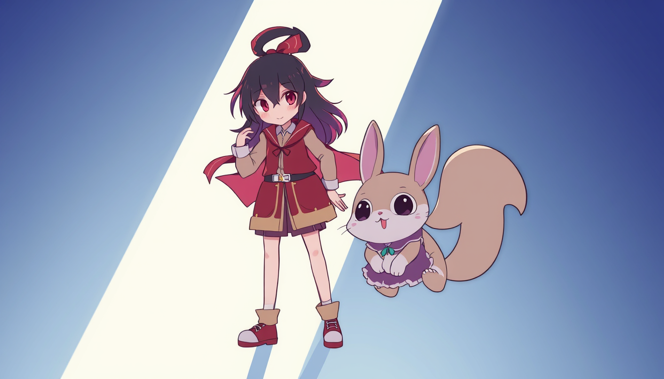 Characters idea: an original character defined by silhouette, role, outfit, palette, and expression, deliberate composition, Двух минутное видео где персонаж бони с ма