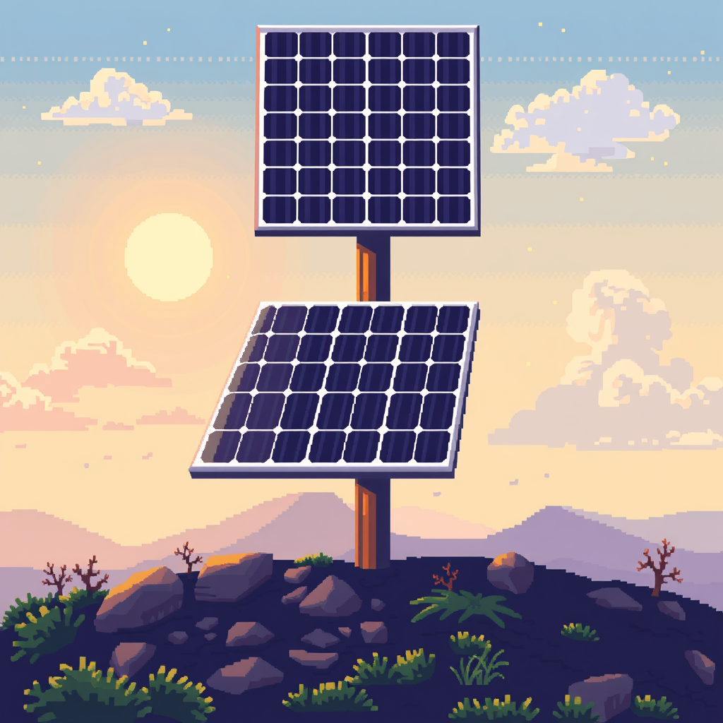 Main art studio: pixel art solar panel