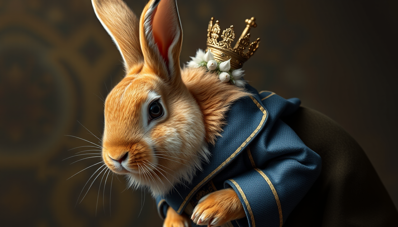Main art studio: A rabbit with queen suit