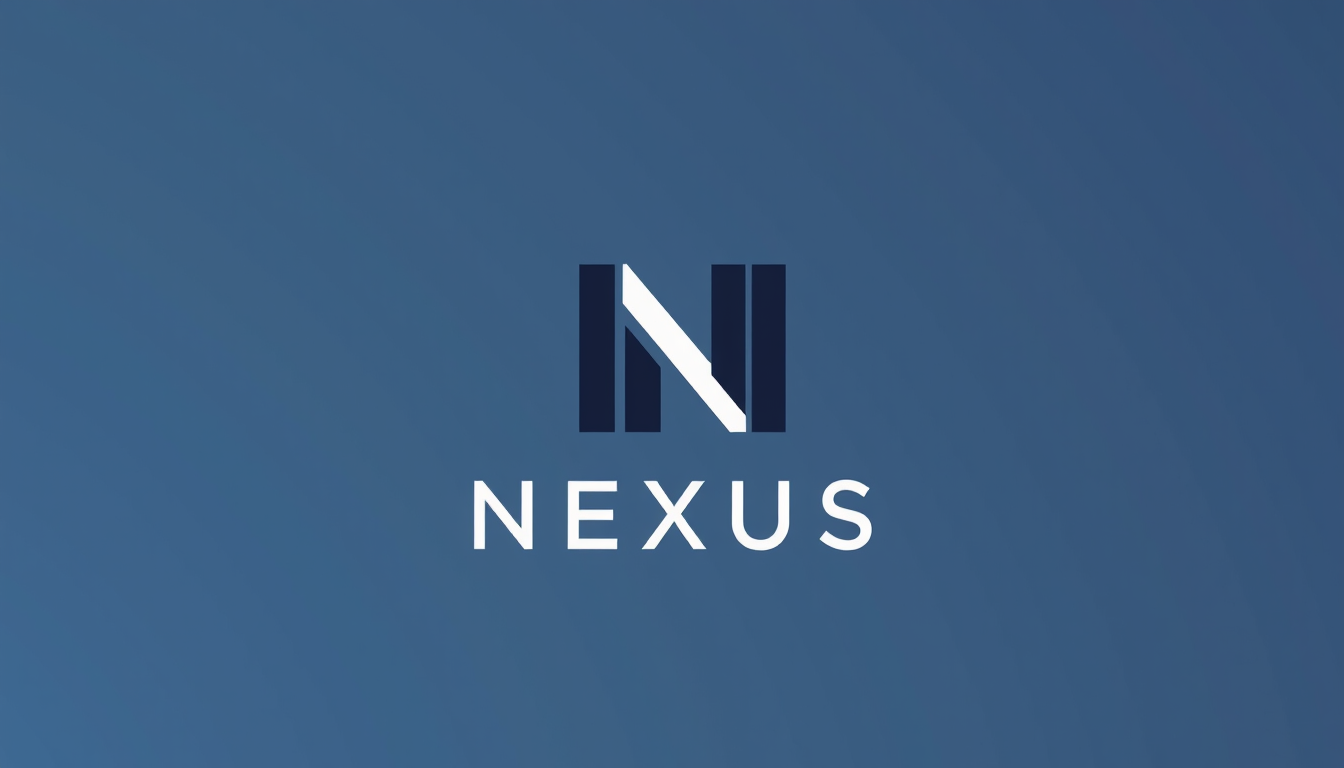 Logo idea: logo design, clean minimal mark, bold simple shapes, balanced composition, Diseña un logo minimalista, elegante y premium para NEXUS, empresa internac