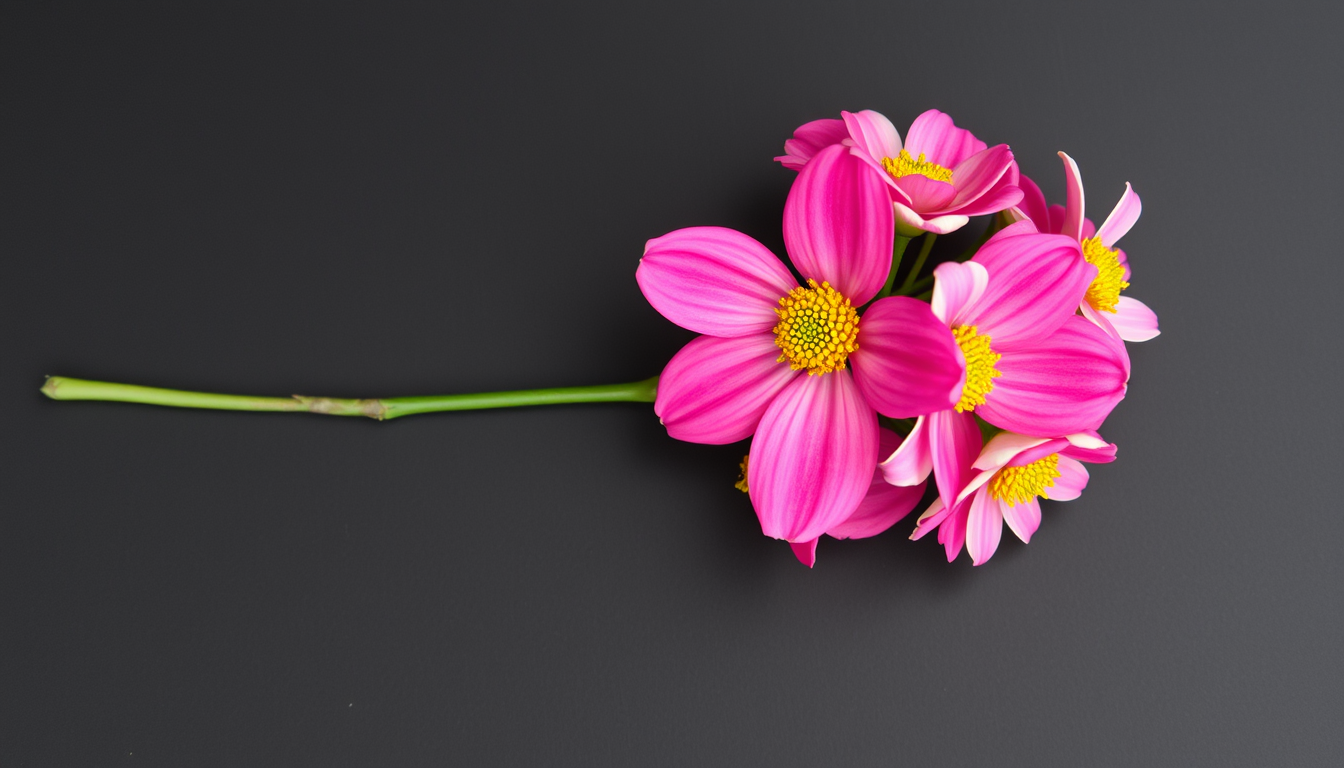 Main art studio: Erstelle ein Strauß in der Blumen Language vom Namen Stephano auf ein schwarzen Hintergrund