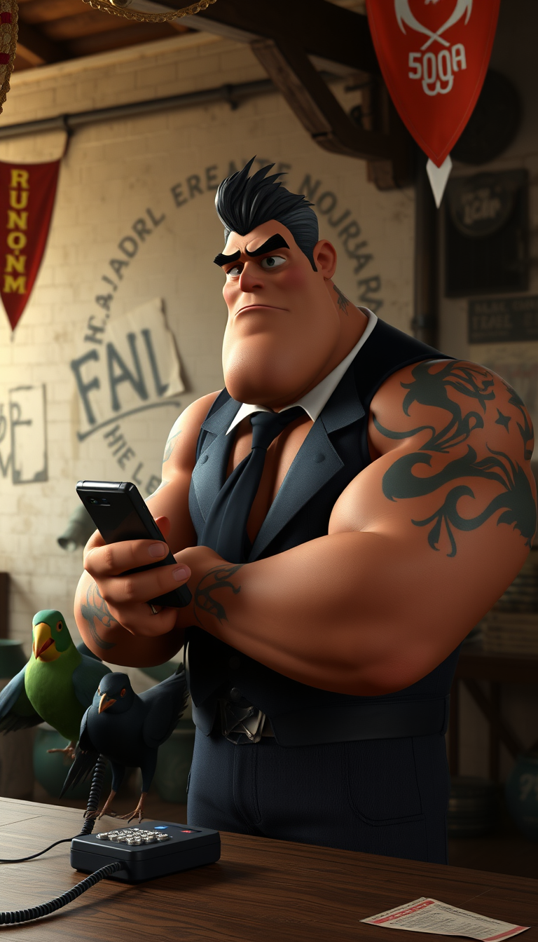 Main art studio: Mismos personajes y rasgos fijos establecidos en la ficha de personajes. Giovanny, cara como Francisco Lachowski, fruta Coco antropomórfica adulta mus