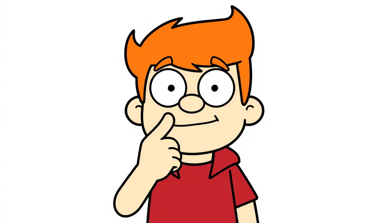 Clipart idea: simple clipart illustration, one clear subject, bold silhouette, flat colors, minimal shading, Dipper Pines from Gravity Falls with finger your lips a