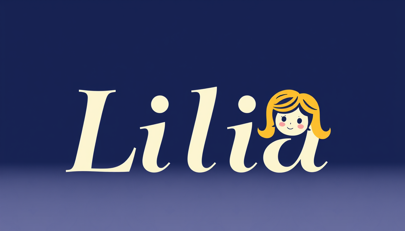 Logo idea: logo design, clean minimal mark, bold simple shapes, balanced composition, Create a refined children’s book logo with the full word “Lilia”, clearly r