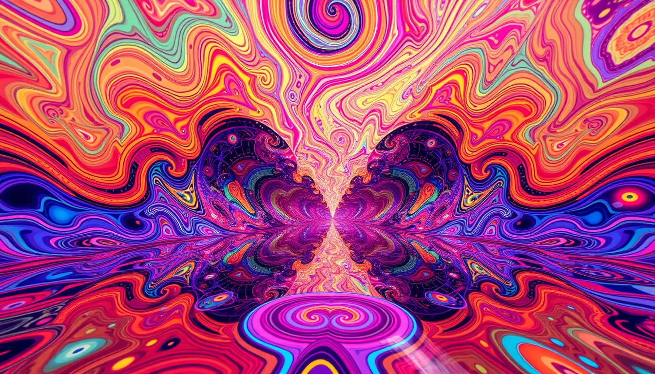 AI Art prompt example created from the prompt: 750px width and 375px a psychedelic dimension background colours