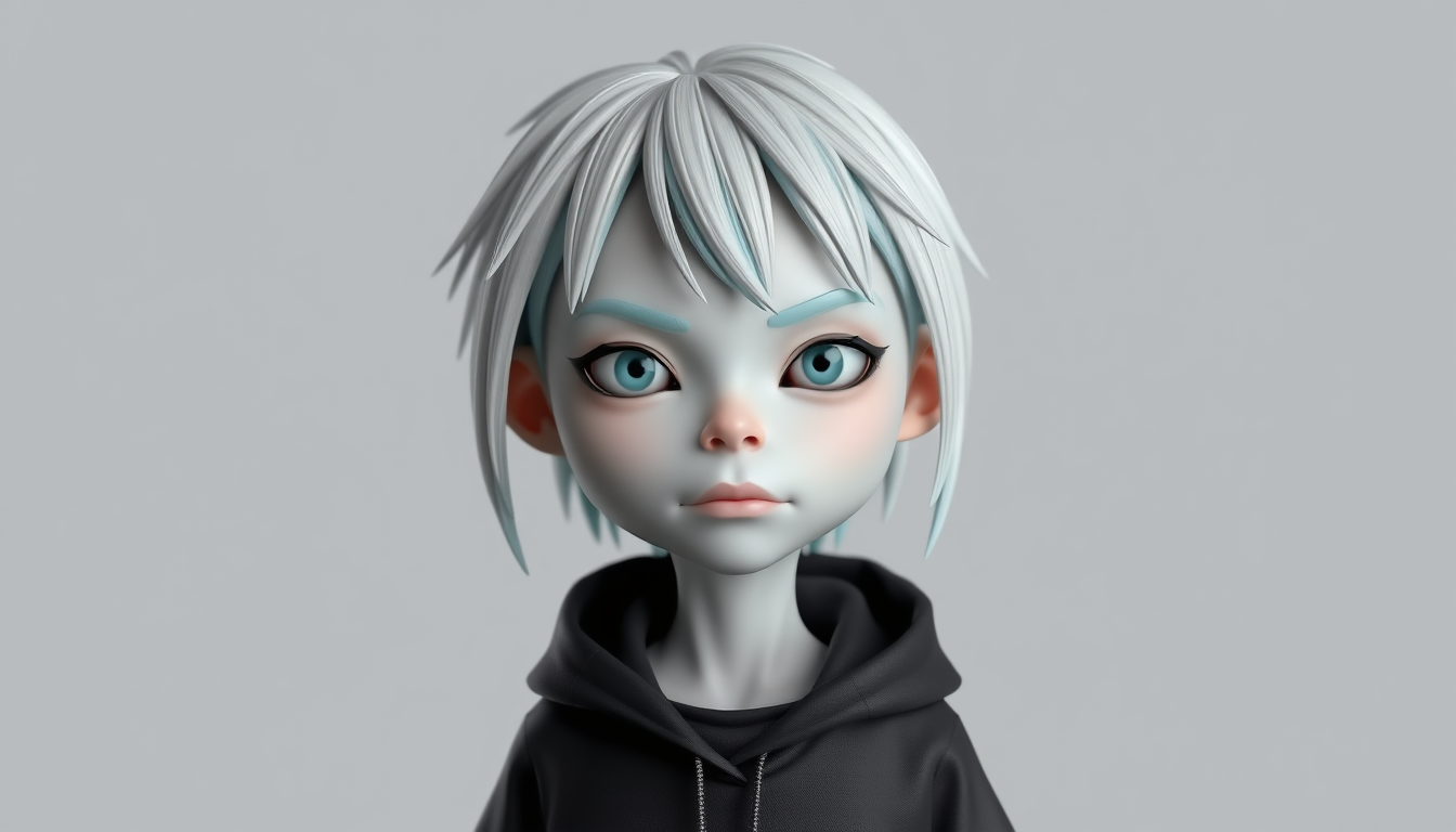 Characters idea: an original character defined by silhouette, role, outfit, palette, and expression, deliberate composition, Original surreal 3D mascot character for a