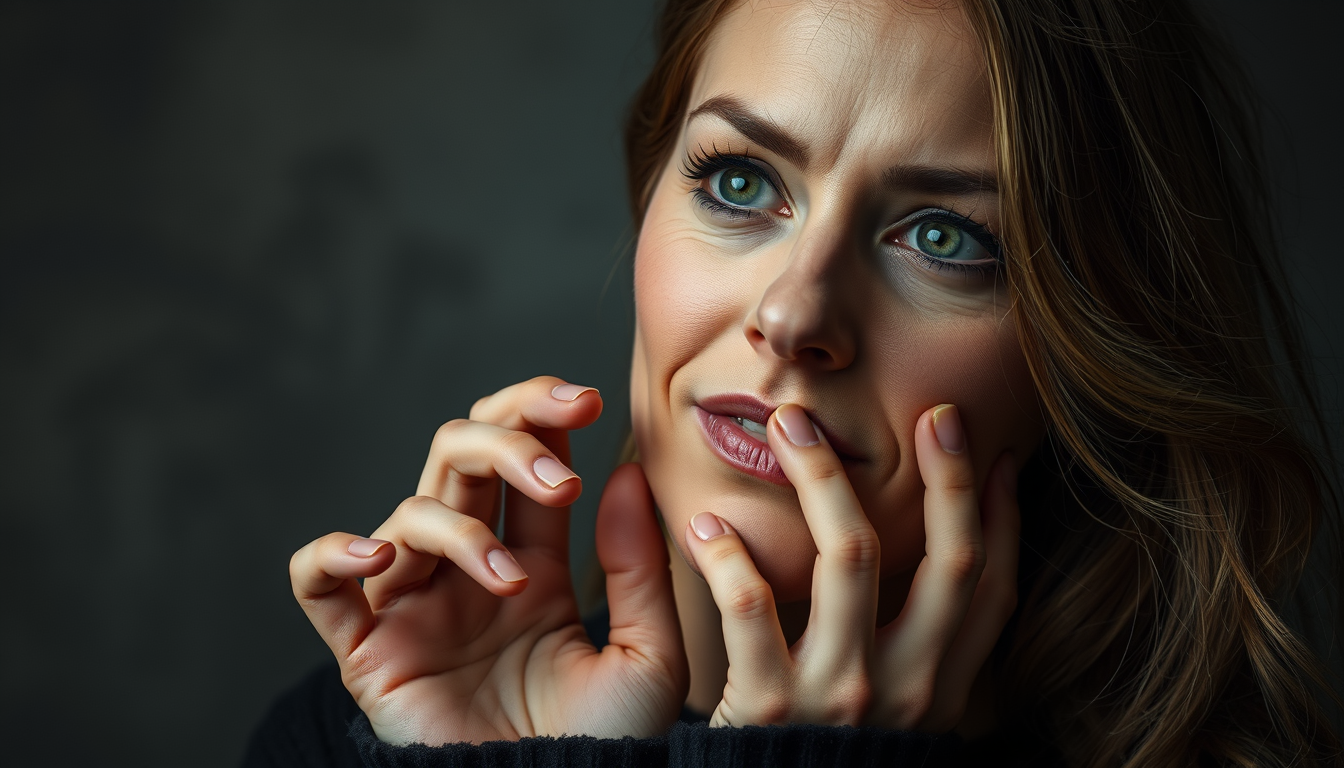 Main art studio: Erstelle ein Bild von einer Frau die den Kopf in den Nacken legt