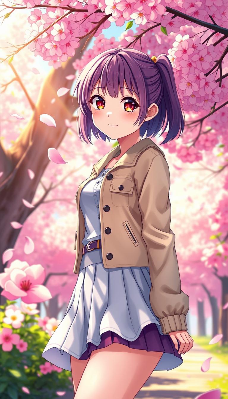 Anime idea: anime style, vibrant colors, expressive eyes, masterpiece, best quality, ultra detailed, Yuri Sakazaki from The King of Fighters, casual spring fashio