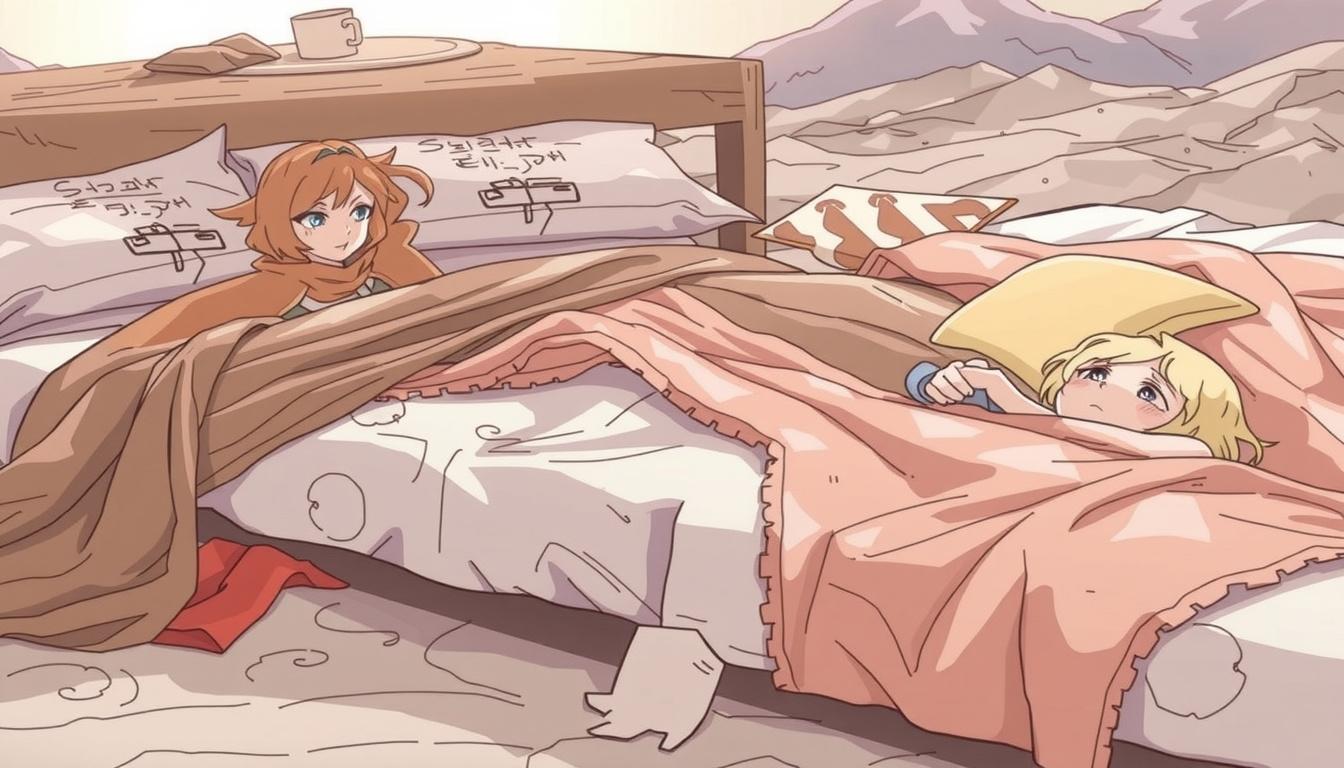 Main art studio: La hermana gemela entra en toalla y graba la chica acostada que se empieza a desvestir, la gemela se emociona y se quita la toalla