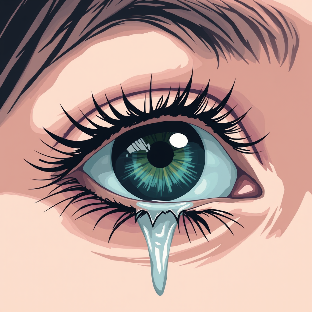 Main art studio: Create a crying eye with an aesthetic digitized art style