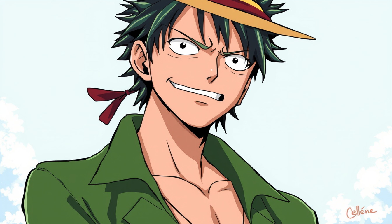 Main art studio: Crée-moi une image de roronoa zoro dans la série One Piece en Live-Action ? Je ne veux pas que le style du dessin soit manga ! Je veux que le personna