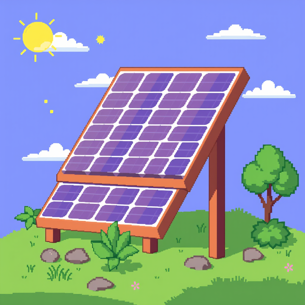 Main art studio: Solar panel pixelart spritesheet