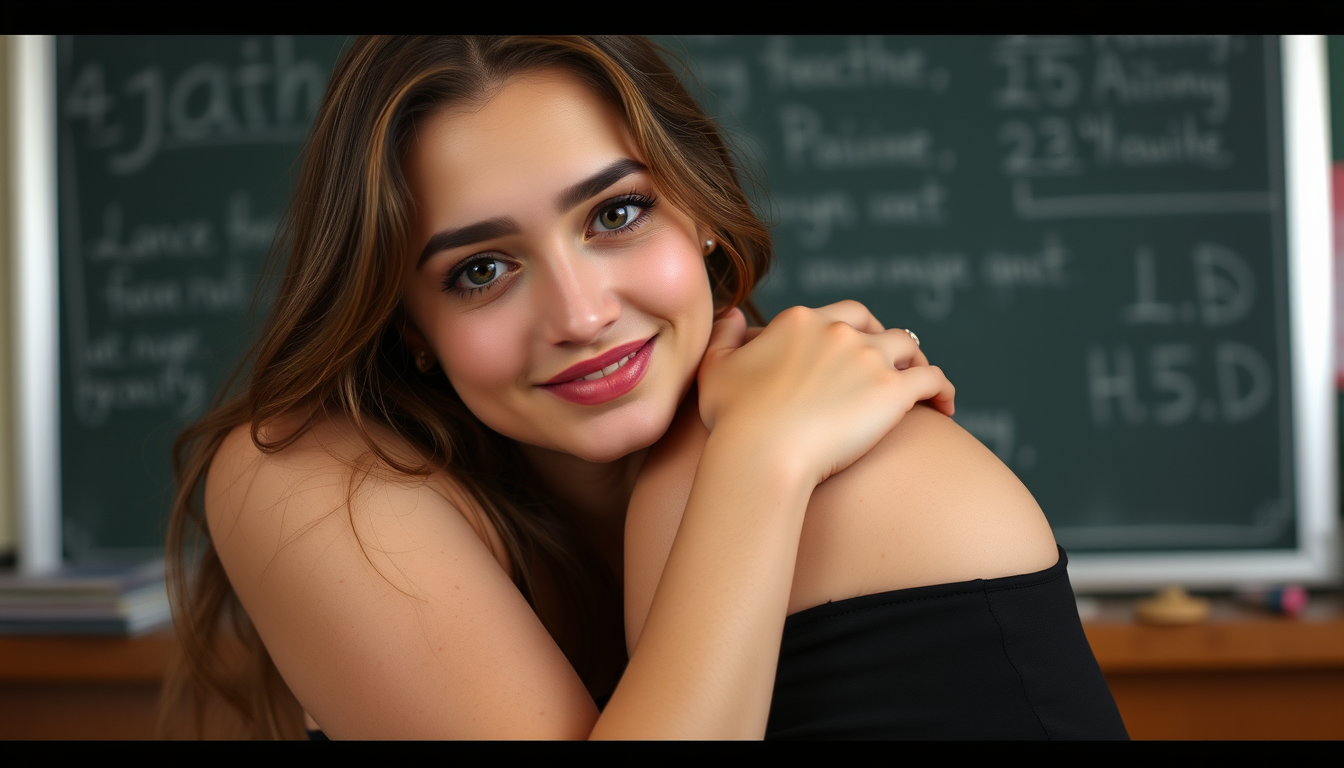 Main art studio: 20 years old female teacher you are looking me in bikni and want to hug and seduce me looking at me in direct eyes