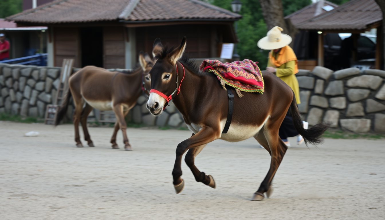 Main art studio: donkey dancing