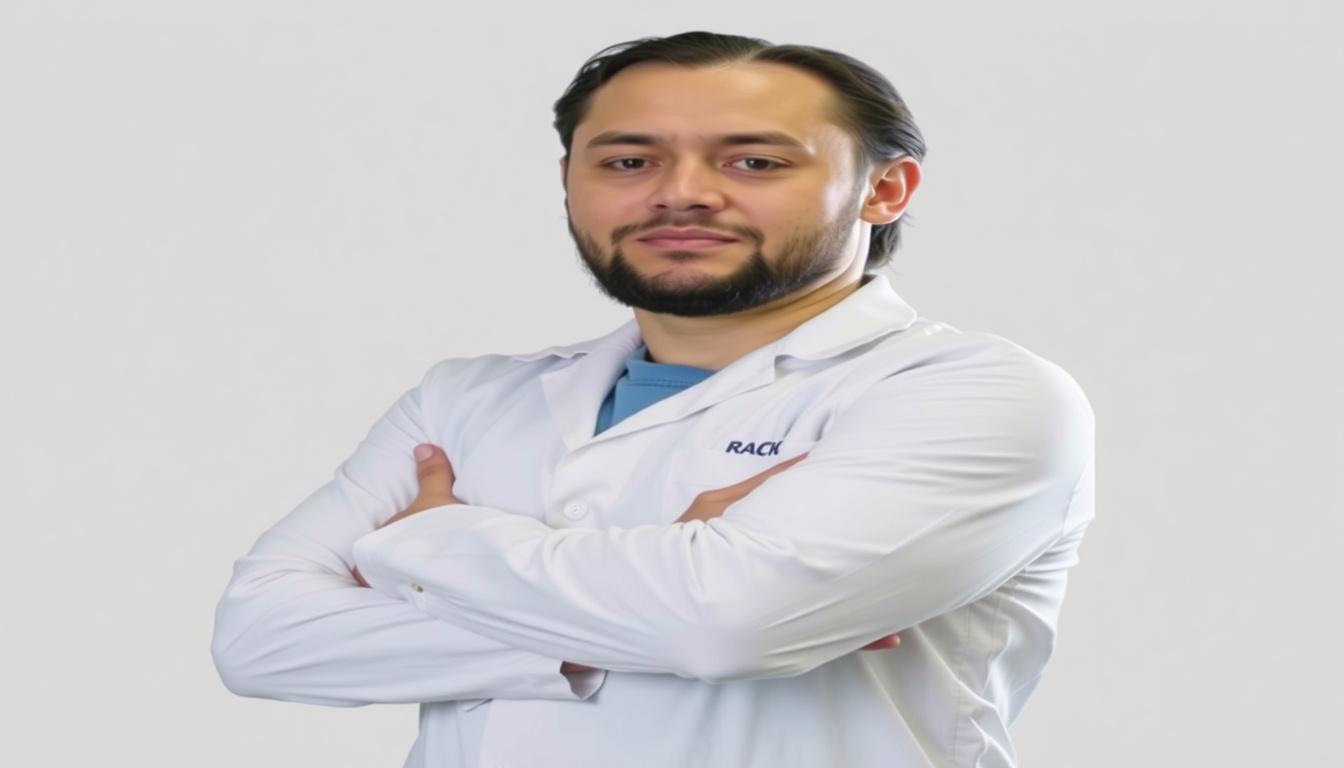 Main art studio: creame una imagen de este personaje con las manos a nivel de su entrepierna y con una cara de dolor y placer, como quien recibe un golpe en sus testic
