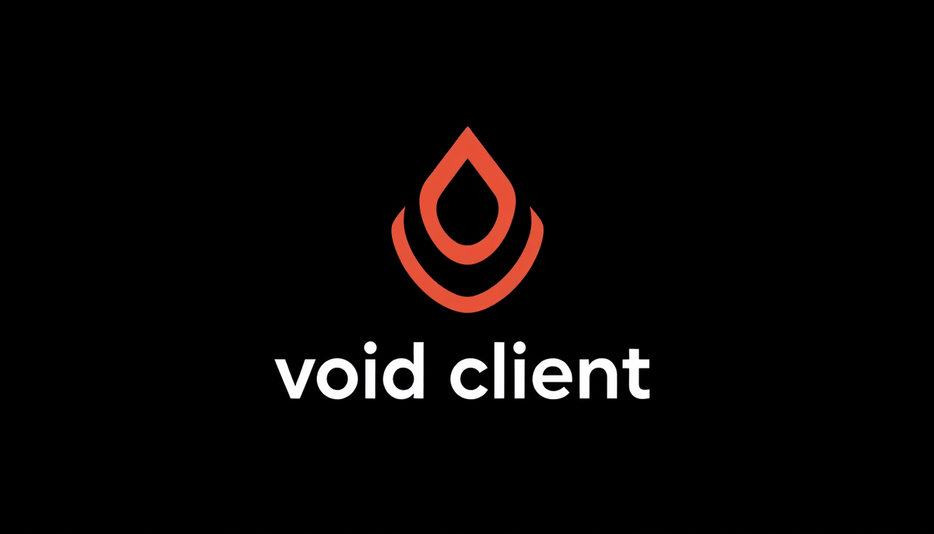 Logo idea: logo design, clean minimal mark, bold simple shapes, balanced composition, baue mir ein logo für eine software namens void client halte dich streng an
