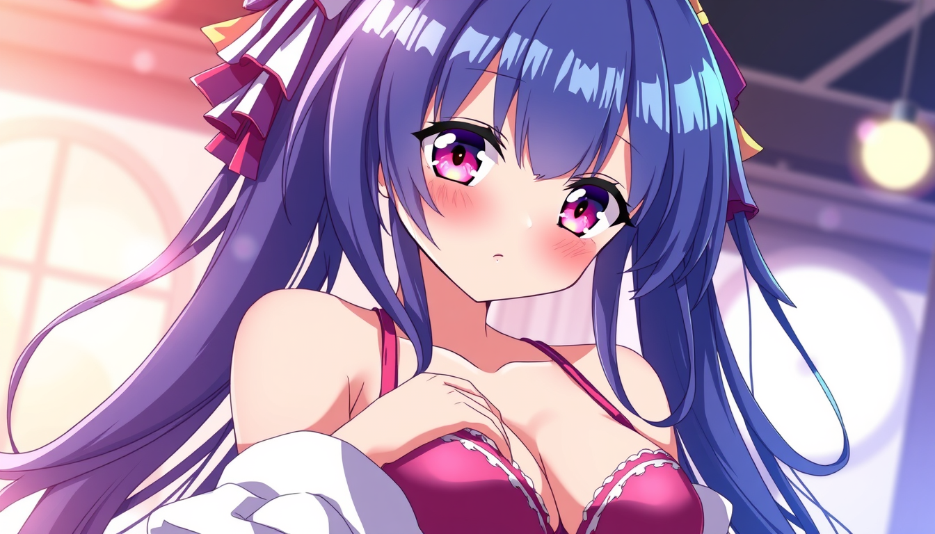 Anime idea: anime style, vibrant colors, expressive eyes, Make an anime girl with bra , detailed anime illustration