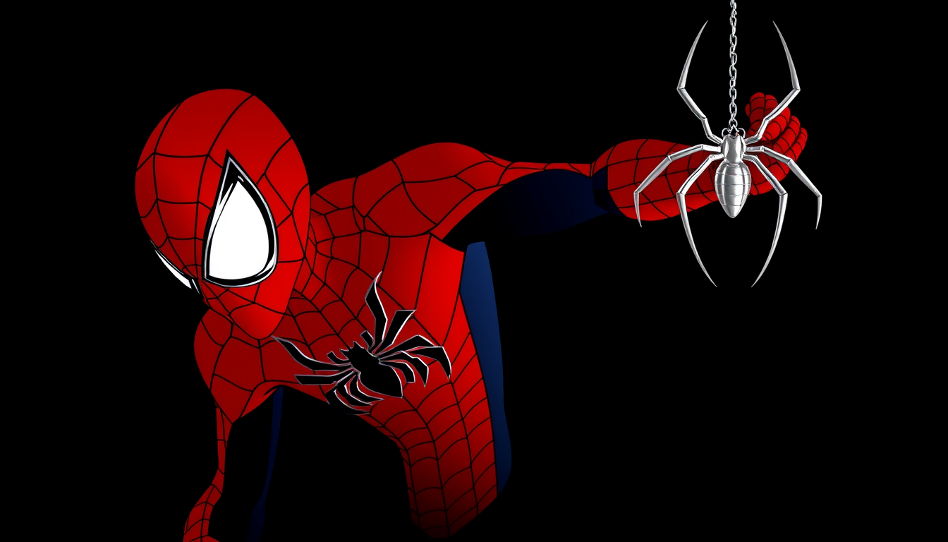 Main art studio: 3. let the background be black or dark red \<i prefer this > and in the right up-side corner a hanging spider with silver or whire outline and in the