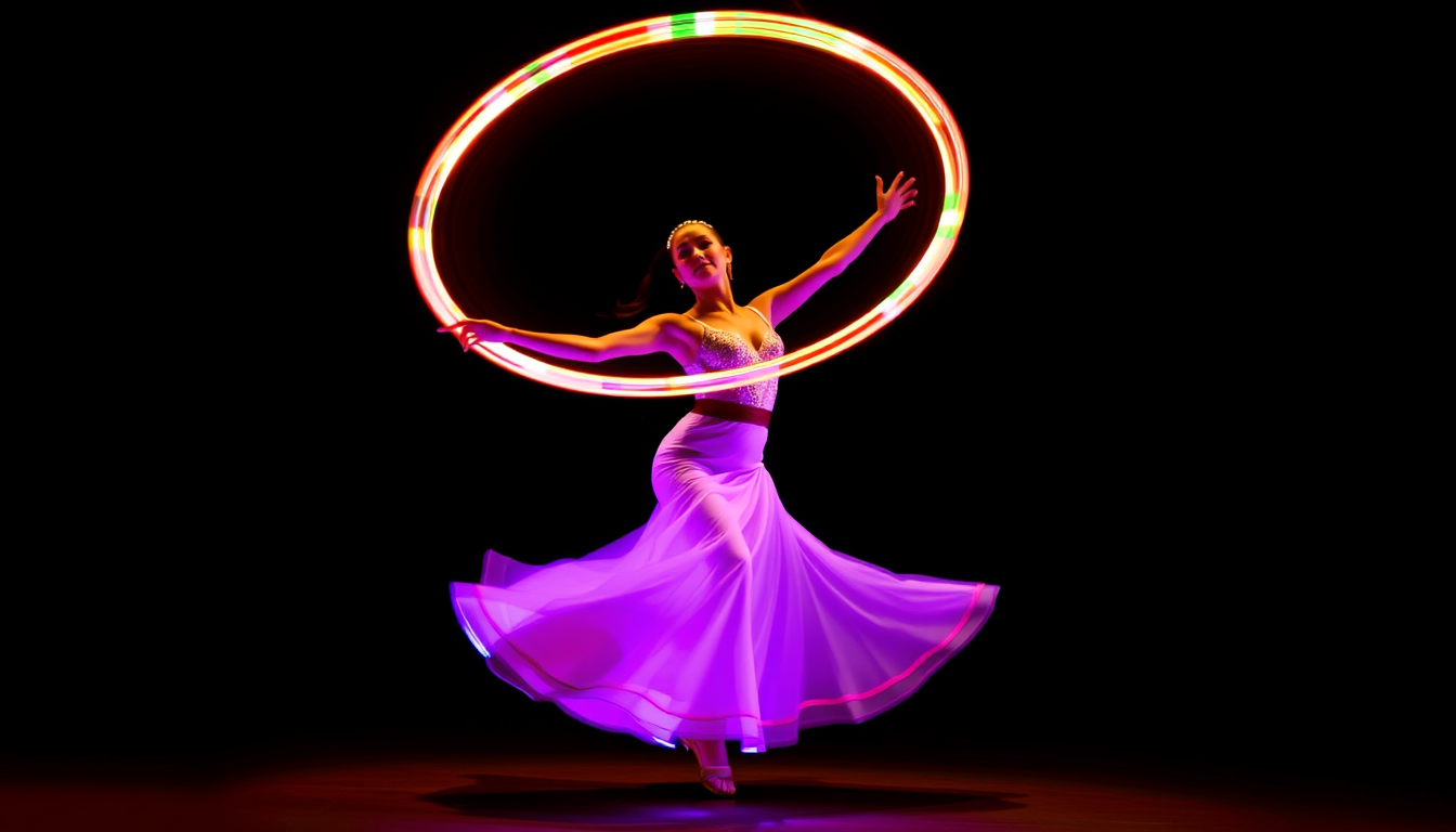 Main art studio: Original Spinning-Dancer-Illusion with Hula-Hoop