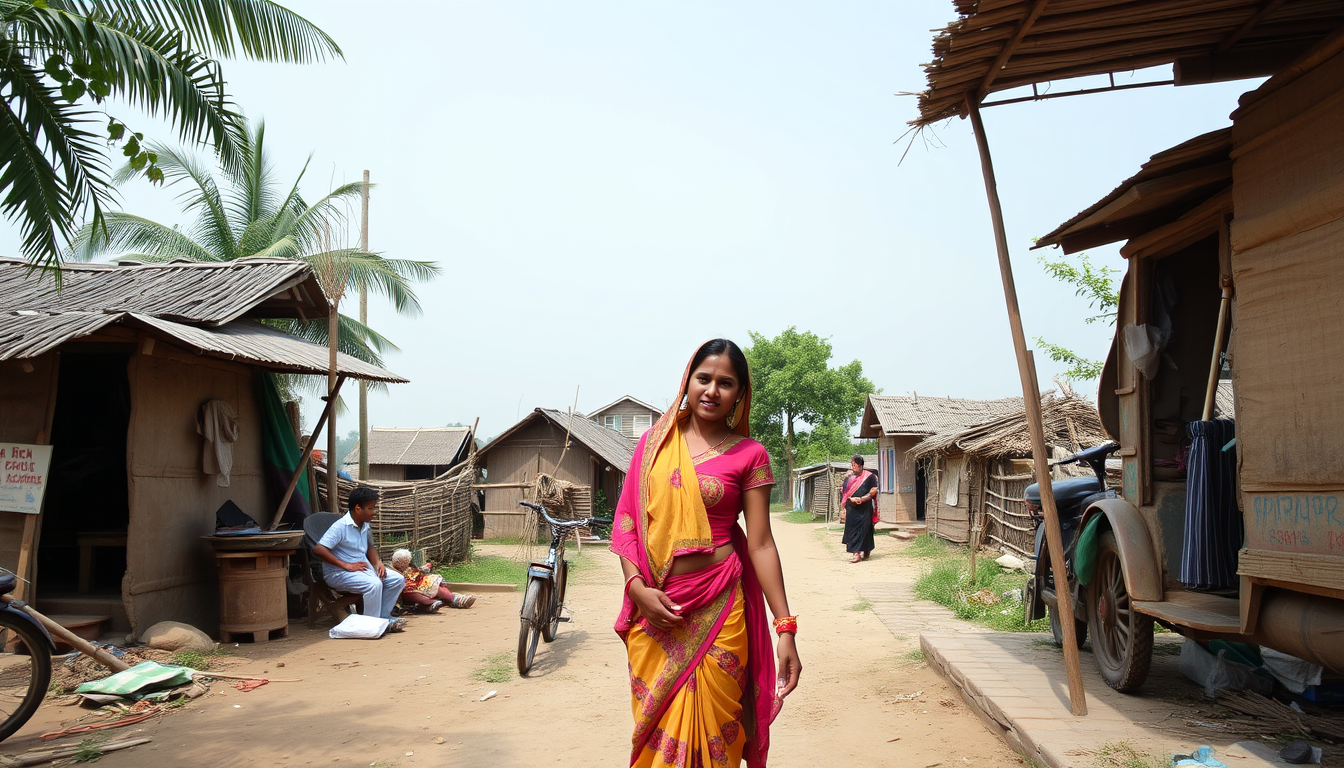 AI Art prompt example created from the prompt: India village girl open ass big