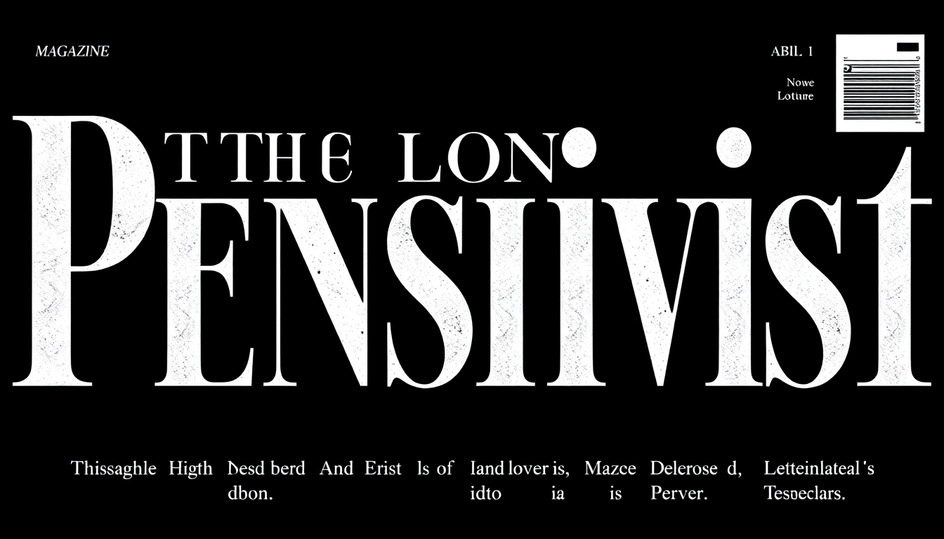AI Art prompt example created from the prompt: Magazine masthead. Create a modern masthead for The London Pensivist magazine, featuring a bold, thought-provoking design, combining element