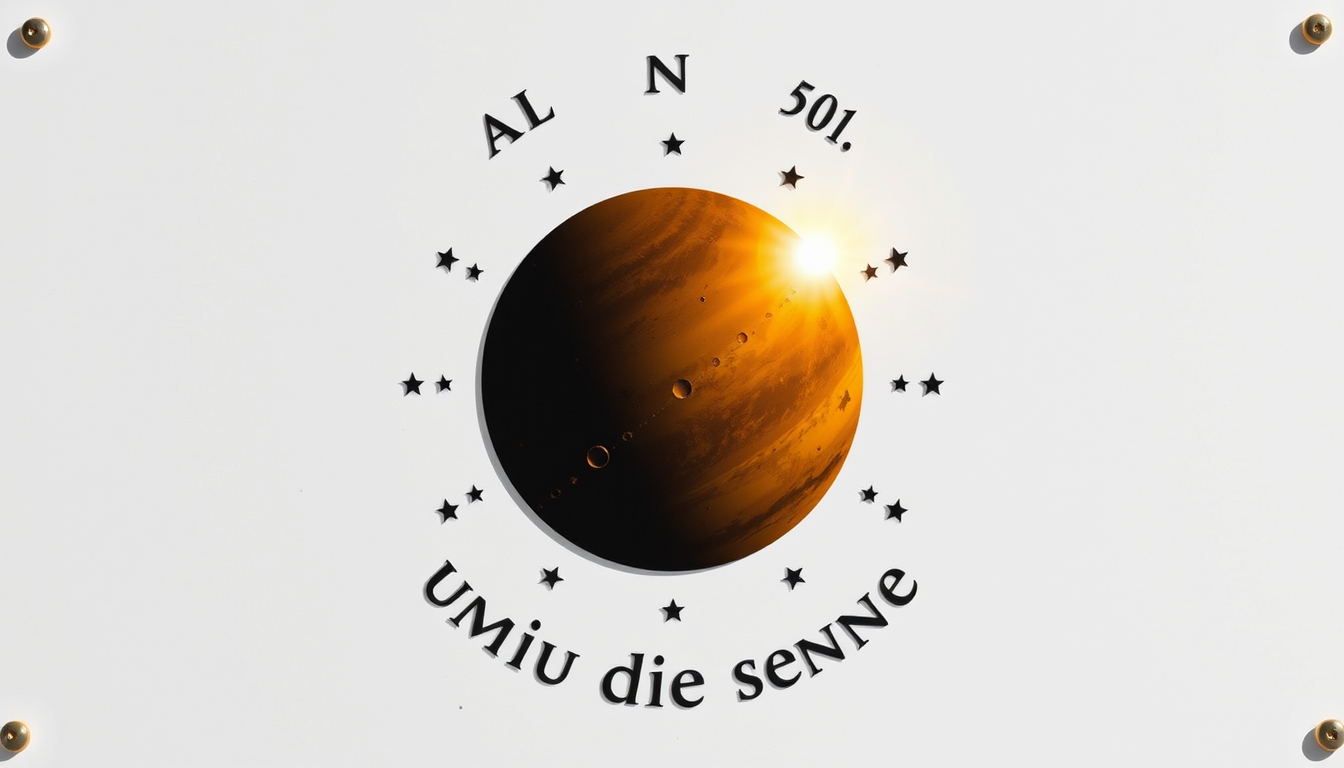Main art studio: 50 mal um die Sonne Jubiläum Plakat mit Erde im Sonnensystem
