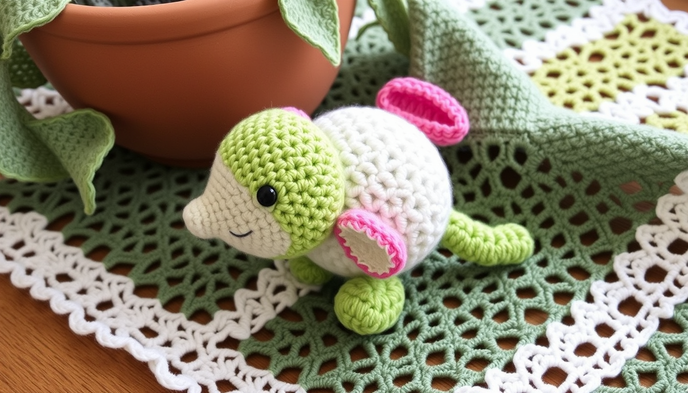 Main art studio: 1 ajolote a crochet