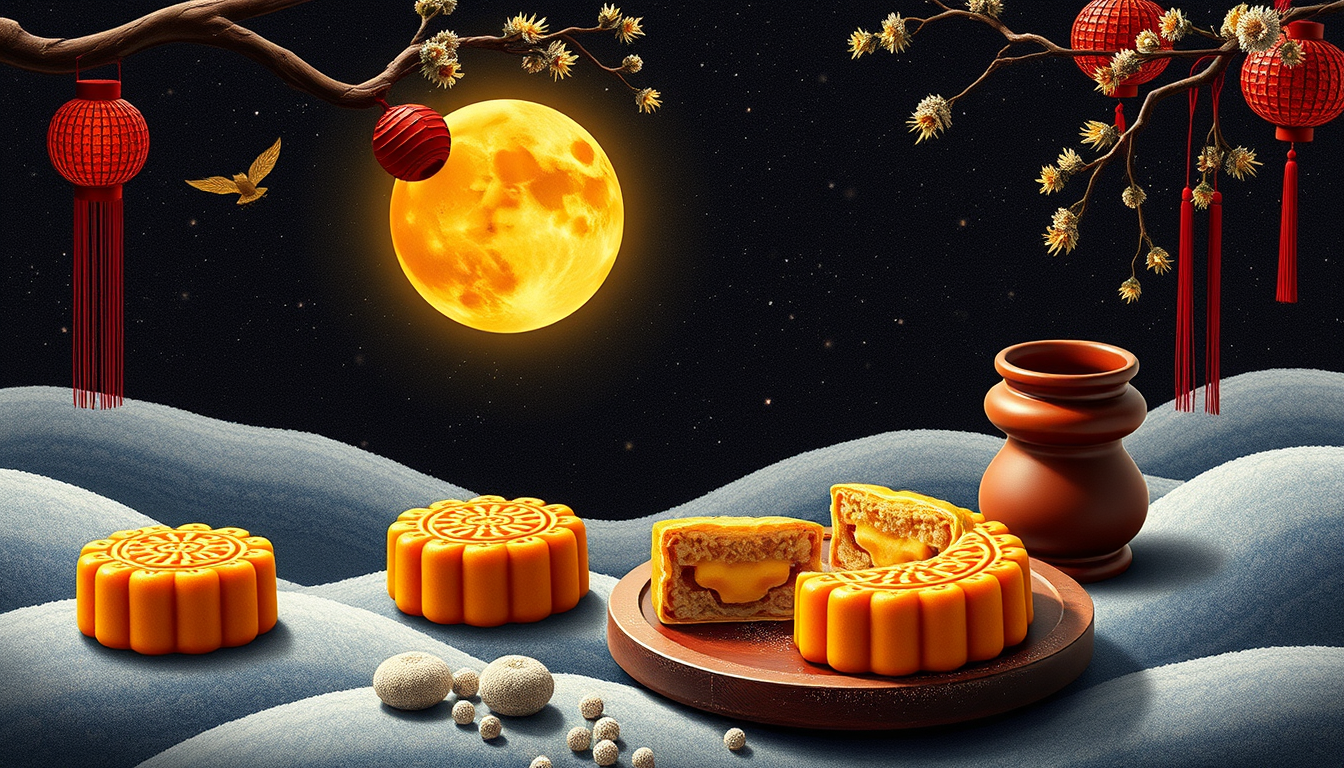 AI Art prompt example created from the prompt: mooncake