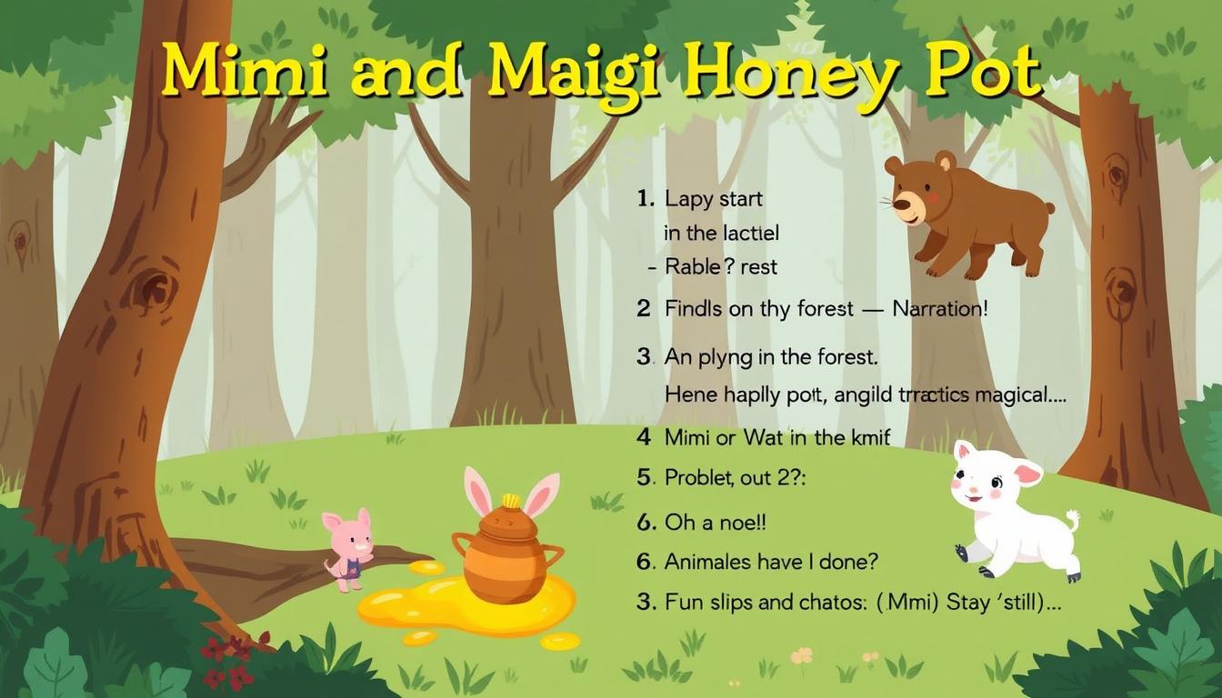 Main art studio: 1. Character Setup Cute child character (like Masha) Big friendly animal (bear, rabbit, etc.) Optional side characters (pig, wolf, bird) 2. Story Stru