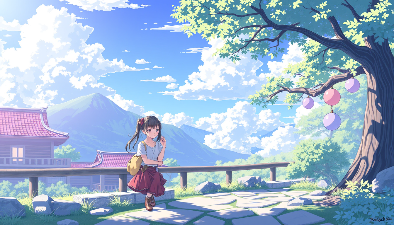 Main art studio: 日本のアニメ風ではなく自然な日本人風の女性キャラクター。かわいいけど大人っぽい雰囲気。清潔感のあるおしゃれな服装。地雷系ではない。上品でナチュラルなファッション。落ち着いた笑顔。モデル体型ではなく健康的で自然なスタイル。20代前半 胸でかく