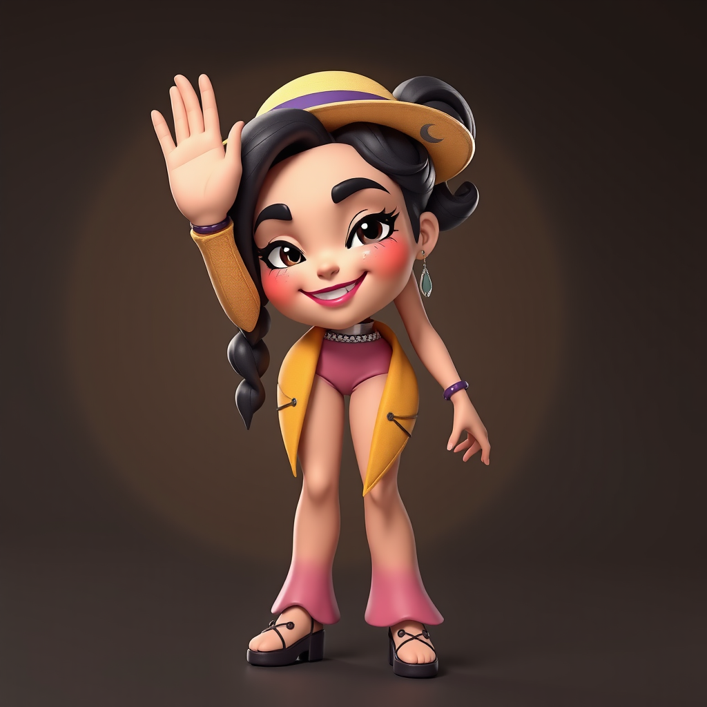 Characters idea: an original character defined by silhouette, role, outfit, palette, and expression, deliberate composition, layla mlbb 10 years collector skin smiling
