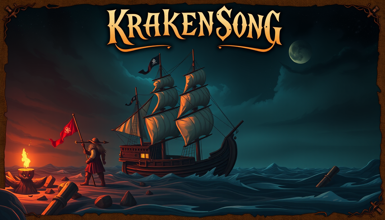 Main art studio: recruitment poster for a pirate crew called krakensong